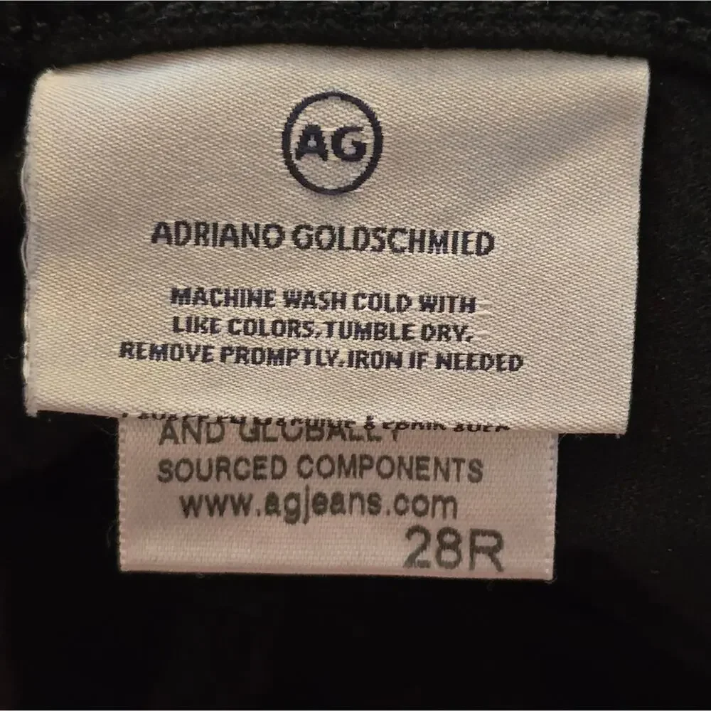 Ag Adriano Goldschmied Black‎ Velvet Stretch Super Skinny Leggings Cropped Pants
